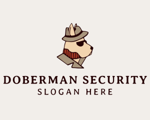 Doberman - Mysterious Detective Dog logo design