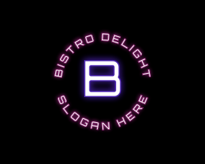 Futuristic Digital Neon logo design