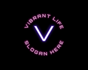 Futuristic Digital Neon logo design