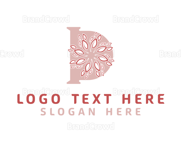 Floral Beauty Letter D Logo