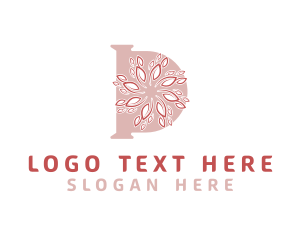 Aesthetician - Floral Beauty Letter D logo design
