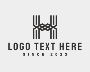 Steelworks - Letter H Metal Fabrication logo design