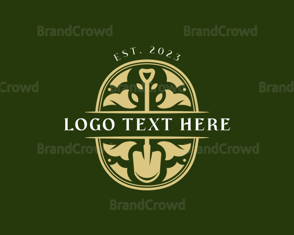 Yard Landscaping Shovel Logo