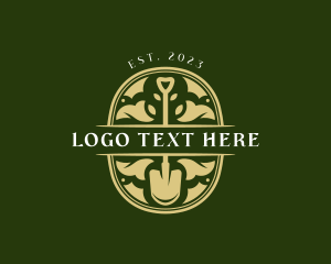 Leaf - Yard Landscaping Shovel logo design