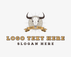 Animal - Western Animal Bull Skull logo design