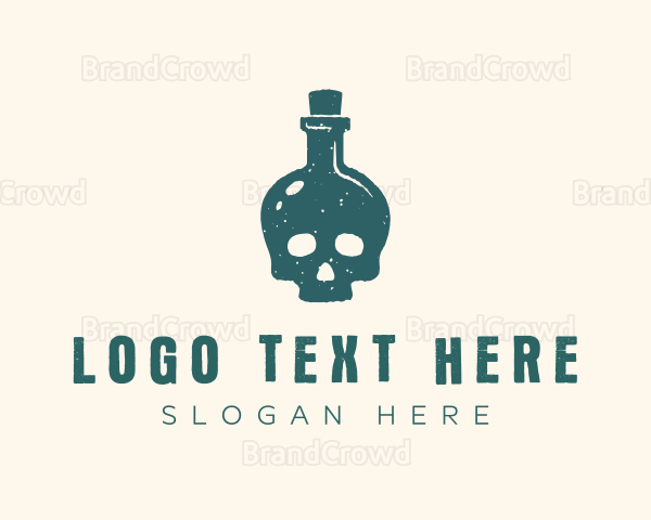 Punk Skull Bottle Poison Logo