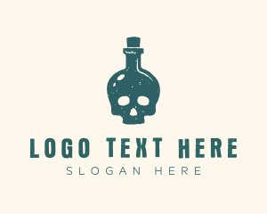 Skull - Punk Skull Bottle Poison logo design