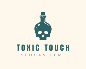 Poison - Punk Skull Bottle Poison logo design