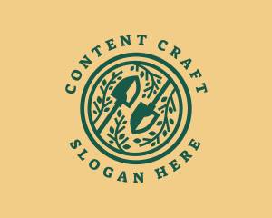 Shovel Garden Planting logo design