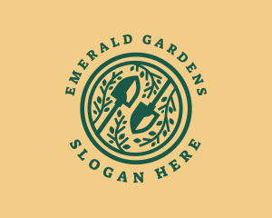 Shovel Garden Planting logo design