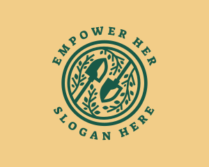 Shovel Garden Planting logo design