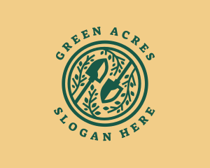 Shovel Garden Planting logo design