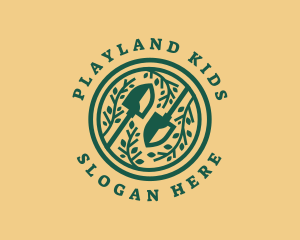 Shovel Garden Planting logo design