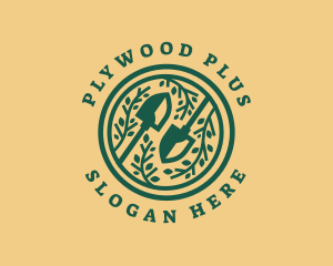 Shovel Garden Planting logo design