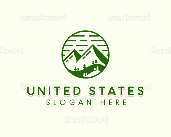 Forest Mountain Trees Logo