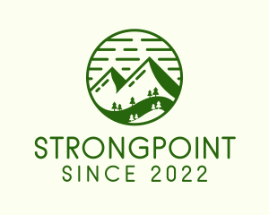 Simple - Green Forest Mountain Trees logo design