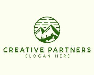 Forest Mountain Trees logo design