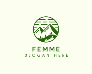 Forest Mountain Trees logo design