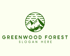 Forest Mountain Trees logo design