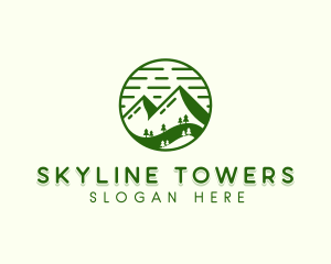 Forest Mountain Trees logo design