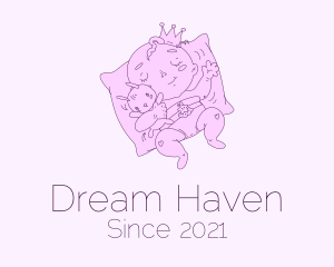 Bedtime - Sleeping Baby Prince logo design