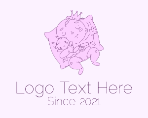 Newborn - Sleeping Baby Prince logo design