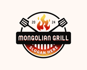 Flame Grill BBQ logo design