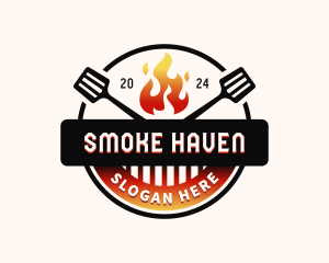 Flame Grill BBQ logo design