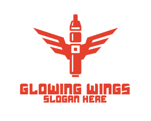 Orange Vape Wings logo design