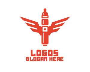 Vaping - Orange Vape Wings logo design