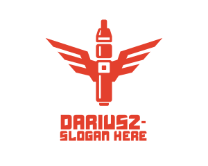 Smoke - Orange Vape Wings logo design