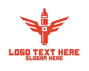 Vape - Orange Vape Wings logo design