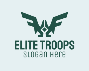 Troops - Modern Cool Bird Wings logo design