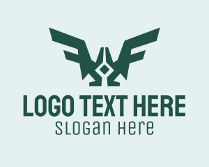 Modern Cool Bird Wings Logo