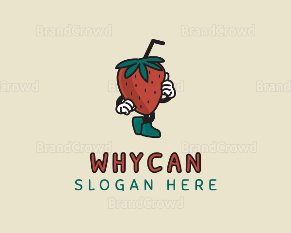 Walking Strawberry Smoothie Logo
