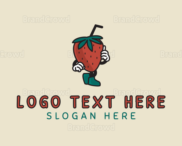 Walking Strawberry Smoothie Logo