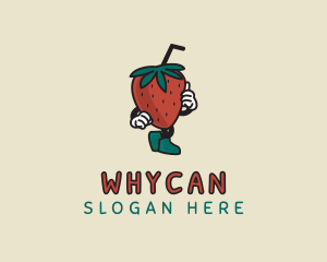 Fruit Stall - Walking Strawberry Smoothie logo design