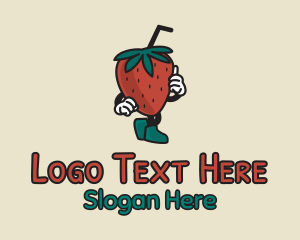 Juice - Strawberry Juice Mascot logo design