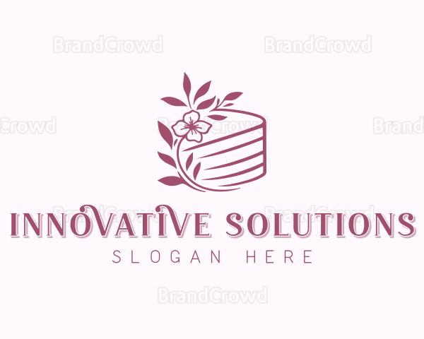 Cake Floral Wedding Logo