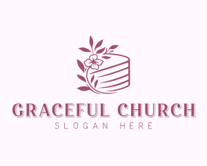 Baking - Cake Floral Wedding logo design