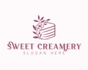 Cake Floral Wedding logo design