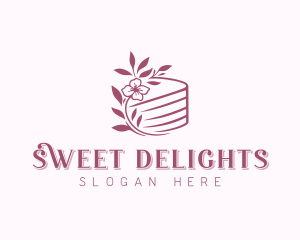 Cake Floral Wedding logo design