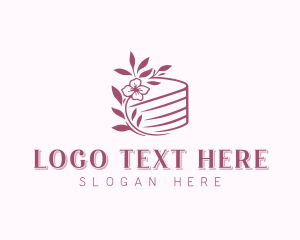 Dessert - Cake Floral Wedding logo design