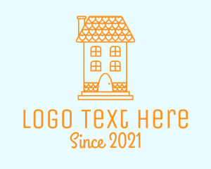 Romantic - Orange Love House logo design
