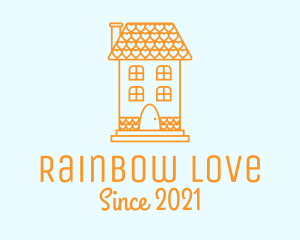 Orange Love House  logo design