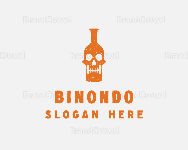 Skull Alcohol Bottle Logo