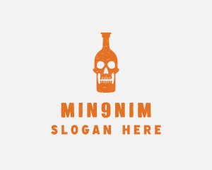 Skull Alcohol Bottle Logo