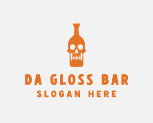 Skull Alcohol Bottle logo design