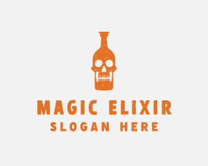 Skull Alcohol Bottle logo design