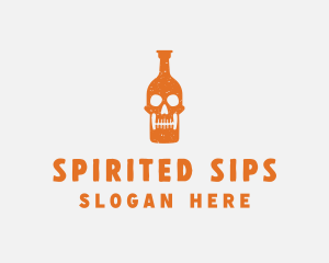 Alcohol - Skull Alcohol Bottle logo design